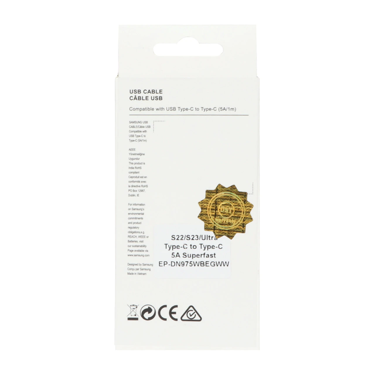 کابل شارژ SAMSUNG Type-C to Type-C مدل S23 PD