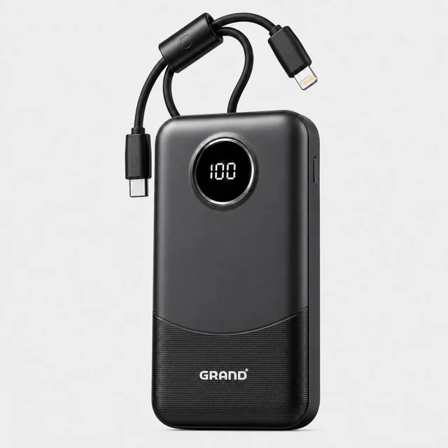 پاوربانک 22.5 وات گرند اسکای مدل GP - 216 با ظرفیت 20000 میلی‌آمپرساعت به همراه 2 کابل USB-C و کابل